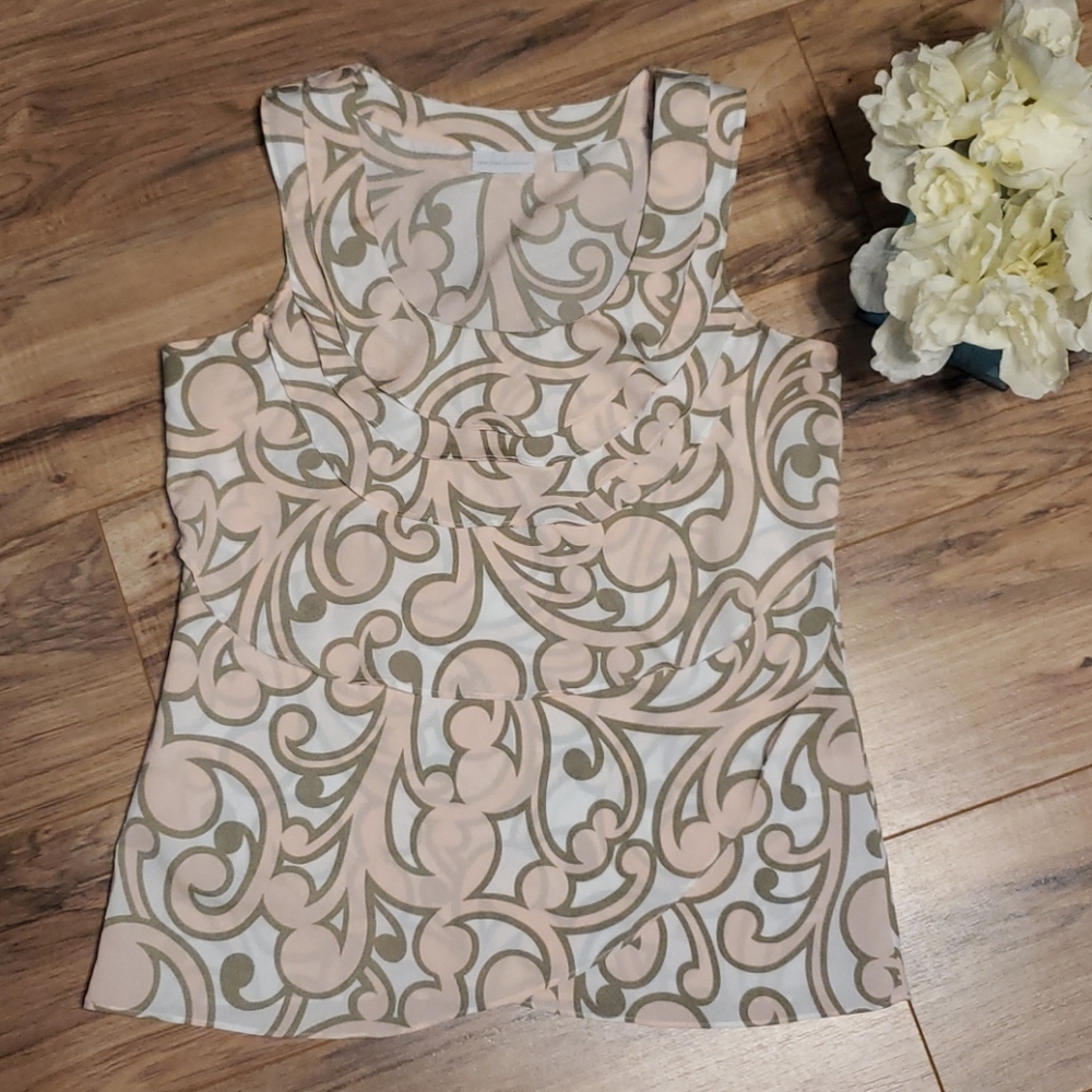 New York & Company Medium Pink Beige Polyester sleeveless top [20]